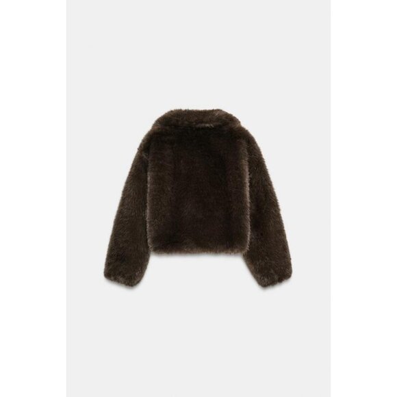 ZARA SHORT FAUX FUR COAT - Picture 4 of 5